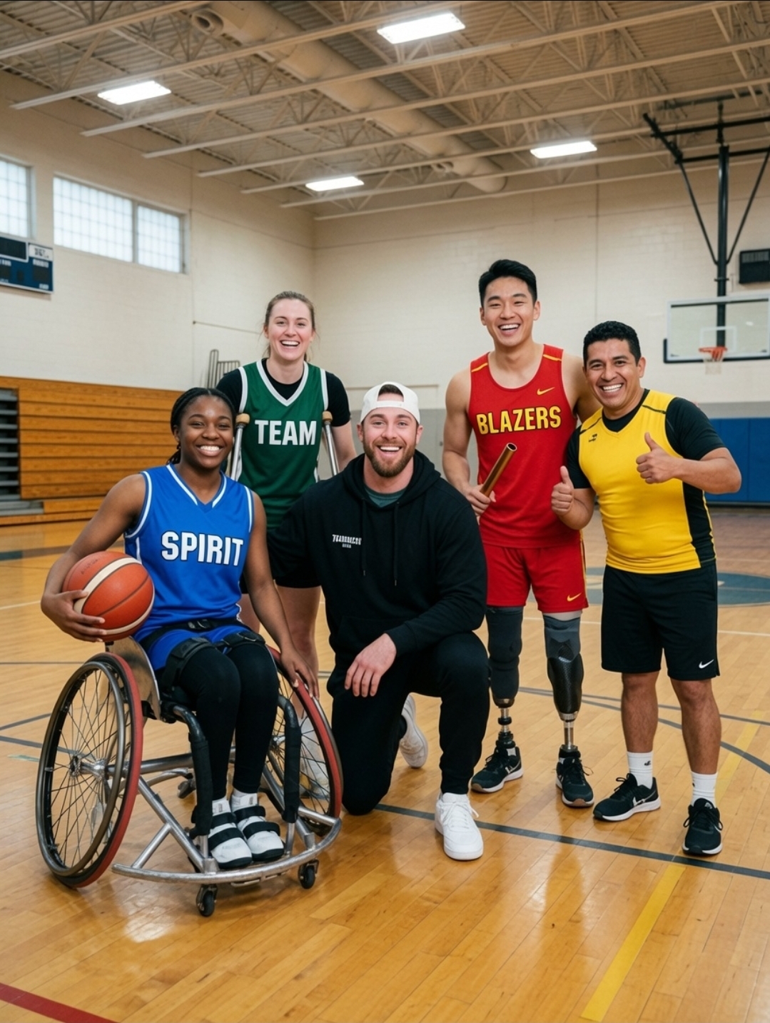 Para athlete in training